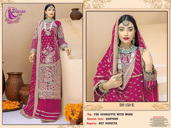 Dinsaa 150 E To H Georgette Designer Pakistani Suit Collection